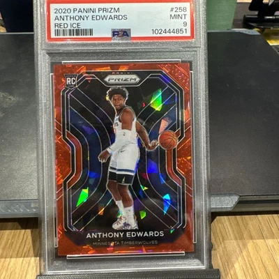 2020 PANINI PRIZM RED ICE #258 ANTHONY EDWARDS ROOKIE RC PSA 9 MINT TIMBERWOLVES - image 1 of 4