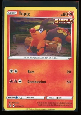 Tepig SWSH172 SWSH: Sword & Shield Promo Cards Pokémon TCG Holo NM - Image 1 of 2