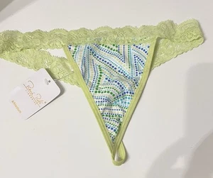 Vintage Rene Rofe Polka Dot Lime Green G-string Thong Panty Size 6M New w/tag - Picture 1 of 6