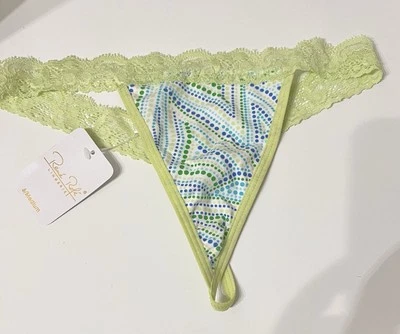 Tanga Panty Vintage Rene Rofe Lunares Verde Lima Tanga Talla 6M Nuevo con etiqueta Foto 1 de 4
