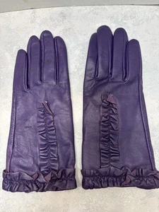 MERONA LADIES PLUM LEATHER WINTER GLOVES FLEECE LINING SIZE LG/XL - Picture 1 of 4