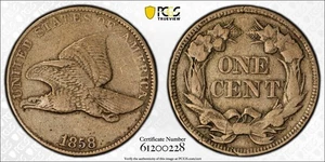 1858 Large Letters Flying Eagle Cent 1C PCGS VF 30 - Picture 1 of 6