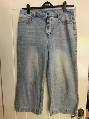 Ben de Lisi Cropped Wide Leg Jean, light wash Size 14P (PETITE)  NWOT RRP £55 - Image 1 of 4