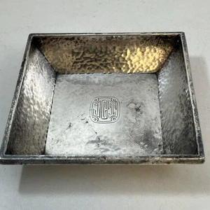 William Kerr New Jersey Sterling Silver Hand Hammered Dish 1855-1892 3”X3” 47.9g - Picture 1 of 8