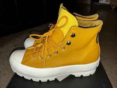 Converse Chuck Taylor All Star High Top Leather Lugged Boots Gold Dart - Image 1 of 4