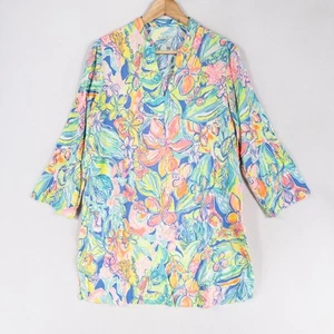 Lilly Pulitzer Esme Cover Up Bennet Blue Surf Gypsea XS Coastal Resort Playa - Imagen 1 de 8