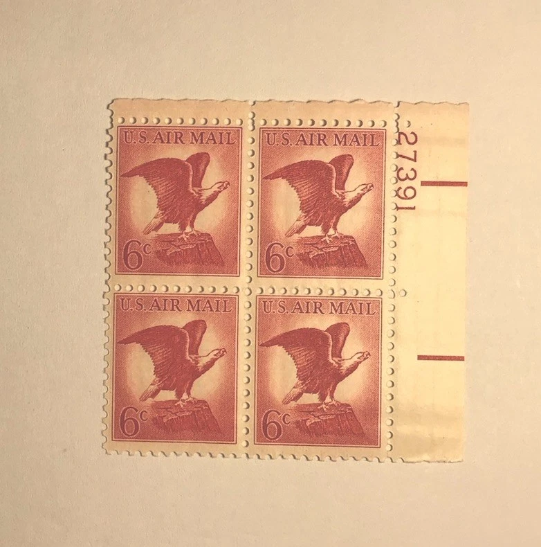 US 6 cent Eagle Raptor Air Mail stamp of 1963, Scott C67, block of 4, MNH/OG/VF. - Image 1 of 1