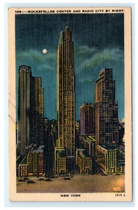 1947 Rockefeller Center and Radio City By Night New York City NY, New York - Picture 1 of 2