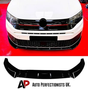 VW Caddy/Maxi Van Sportline Gloss Black Front Splitter Spoiler Lip Body Kit 20+ - Picture 1 of 8