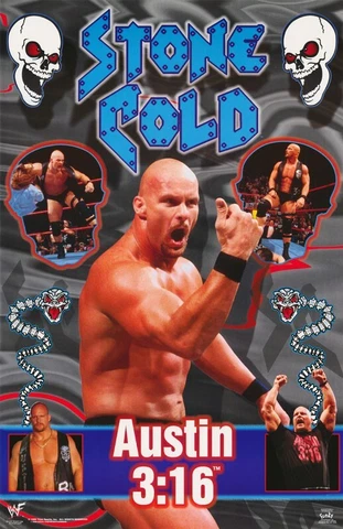 STEVE AUSTIN  3:16 POSTER  - WWF WRESTLING    FREE SHIPPING  #3458 RP59i Cover