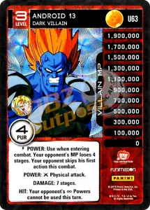 DBZ Dragon Ball Z TCG Panini Vengeance U63 Android 13, Dark Villain Foil - Picture 1 of 1