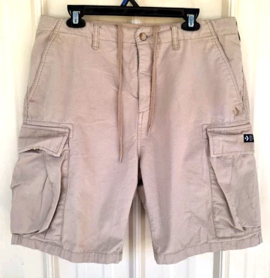 Pantalones Cortos Converse One Star para Hombre 37x13 Caqui Chino Carga Corte/Solapa Trasera Pock Informal Foto 1 de 4