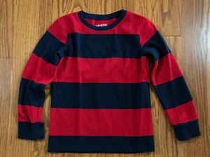 Jumping Beans Boys Red Navy Striped Long Sleeve Sweater Size 7 EUC - Picture 1 of 2