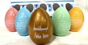 2025 Donald Trump White House Commemorative Wooden Easter Egg Set/ 5 NEW in Box - Picture 1 of 7