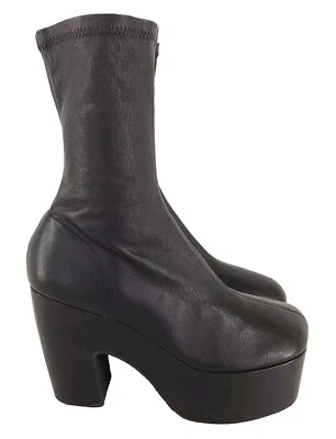 Dries Van Noten середины икры платформе носок ботинки 40 10 черная кожа новый - Изображение 1 из 4