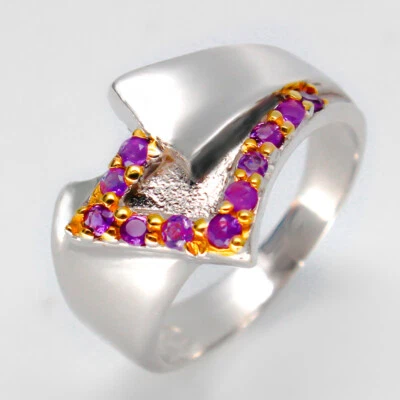 Anel de prata esterlina 925/RVS54 ametista natural não aprimorado - Imagem 1 de 3