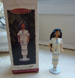Hallmark Keepsake Ornament Dolls of the World Native American Barbie 1st 1996 - Picture 1 of 11