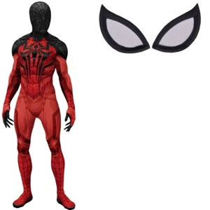 New Scarlet Spiderman Jumpsuit Spider-Man Cosplay Costume Halloween Adult Kids - Picture 1 of 17