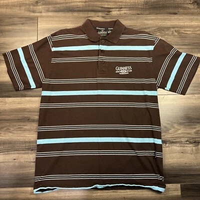 吉尼斯衬衫男式特大号棕色蓝色 Polo 短袖都柏林爱尔兰 — 第 1/4 张图片