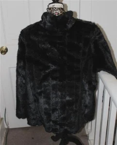 STUNNING DONNA SALYERS FABULOUS FURS BLACK MINK FAUX FUR JACKET-WOMAN'S- 2X-MINT - Picture 1 of 8