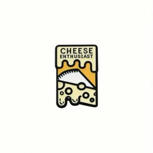 Cheese Enthusiast Enamel Pin - Funny Meme Humor - Melty And Delicious Cheddar - Picture 1 of 3
