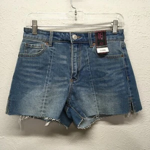 No Boundaries Seamed Denim Shorts Womens Juniors 5 Blue Jean High Rise Stretch - Picture 1 of 6