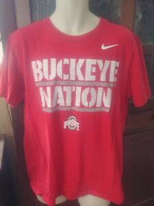 New ListingNike Regular Fit Ohio State Buckeyes Football Osu Buckeye Nation T-shirt Men's L