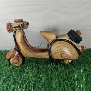 Wooden Vespa Scooter Motocycle Model Handmade Home Decoration Gift Toy - Picture 1 of 18