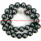 10mm Black Rainbow South Sea Shell Pearl Roundbeads Necklace 16-28'' AAA