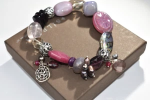 "Silpada~"cesta de frutas"" plata esterlina y pulsera elástica multipiedra~B2320 - Imagen 1 de 12