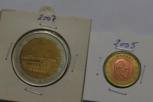 🧭 🇲🇨 MONACO 2005/2007 PATTERN 2 COINS LOT B62 #27 - Picture 1 of 2