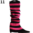 Japanese Rainbow Striped Knit Leg Warmers Lolita Knee High Socks Boot Cuffs