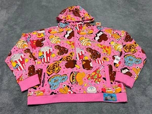 NEW Disney Hoodie Womens Extra Large Pink Eats Collection Snacks Popcorn Mickey - Picture 1 of 9