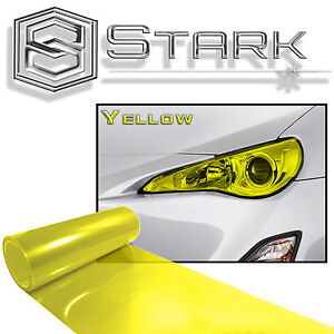 12" x 48" In Yellow Tint Headlights Tail Lights Fog Lights Vinyl Wrap Film (Q)