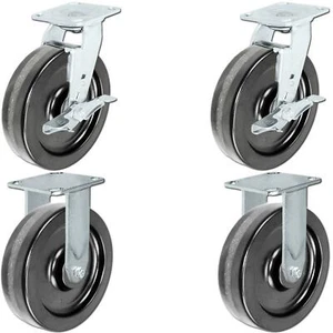 CasterHQ 8" x 2" Heavy Duty Toolbox Caster Set with Phenolic Wheels, 5,000 lbs - Picture 1 of 4