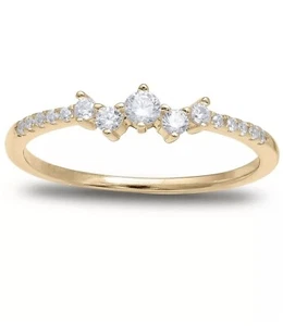 Cubic Zirconia Scattered Band in 18k Gold-Plated Sterling Silver 7 - Picture 1 of 8