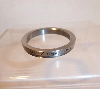 FILTER STEP RING , FIT 37mm FILTERS to 43mm FILTER THREADS OLYMPUS PEN FILM CAMS - Image 1 of 3