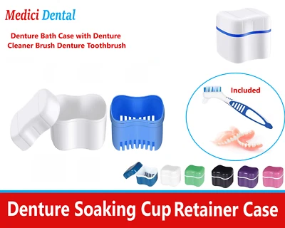 Dental Denture Bath Soft Brush – Safe & Hygienic Storage for Dentures Case Box - Image 1 of 4