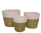 3 flower pots sea grass 13-17 cm - flowers plants pot basket braided