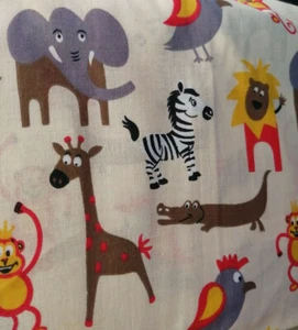 Tela estampado dibujos animados animales infantiles.Algodón, mono, jirafa, león elefante - Imagen 1 de 1