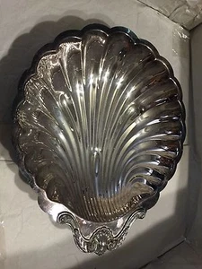 Silver Large Shell Shaped Tray, Bowl/Dish 15"x 14" EUC - Picture 1 of 7