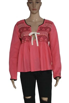 Odd Molly Find Me In The Outskirts Of Prudence Pink Remix Beaded  Blouse Top S - Image 1 of 4