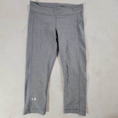 Under Armor Leggins Womens Medium Gray Crop Capri Athletic Polyester Blend Yoga - Image 1 of 4