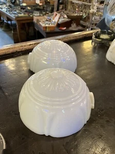 Four Antique 1920's-30's Art Deco Victorian White Glass Chandelier Slip Shades - Picture 1 of 14