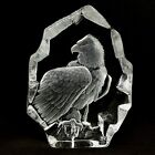 Leaded Art Glass Crystal Bald Eagle Sculpture 7.75" Tall by Mats Jonasson Signed
