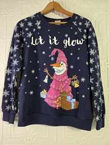 Disney Frozen Olaf's Adventure Sweatshirt Light-Up Long Sleeve Women’s Size Sm - Picture 1 of 17
