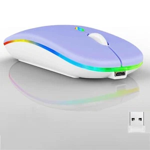 Guiheng Wireless Bluetooth Maus, LED Dual Mode Wiederaufladbar Leise Slim Laptop - Bild 1 von 7