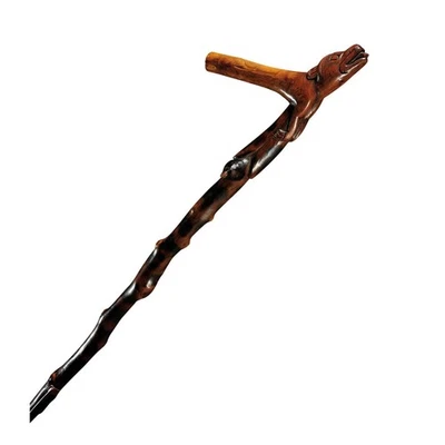 Bastón de madera de diseño de perro tallado a mano para hombres mujeres bastón animal Foto 1 de 3