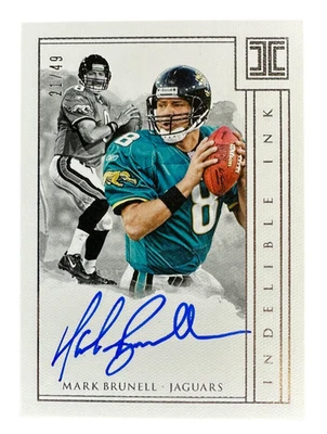 2018 Panini Impeccable Indelible Ink Mark Brunell On Card Auto /49 SSP Jaguars - Image 1 of 3