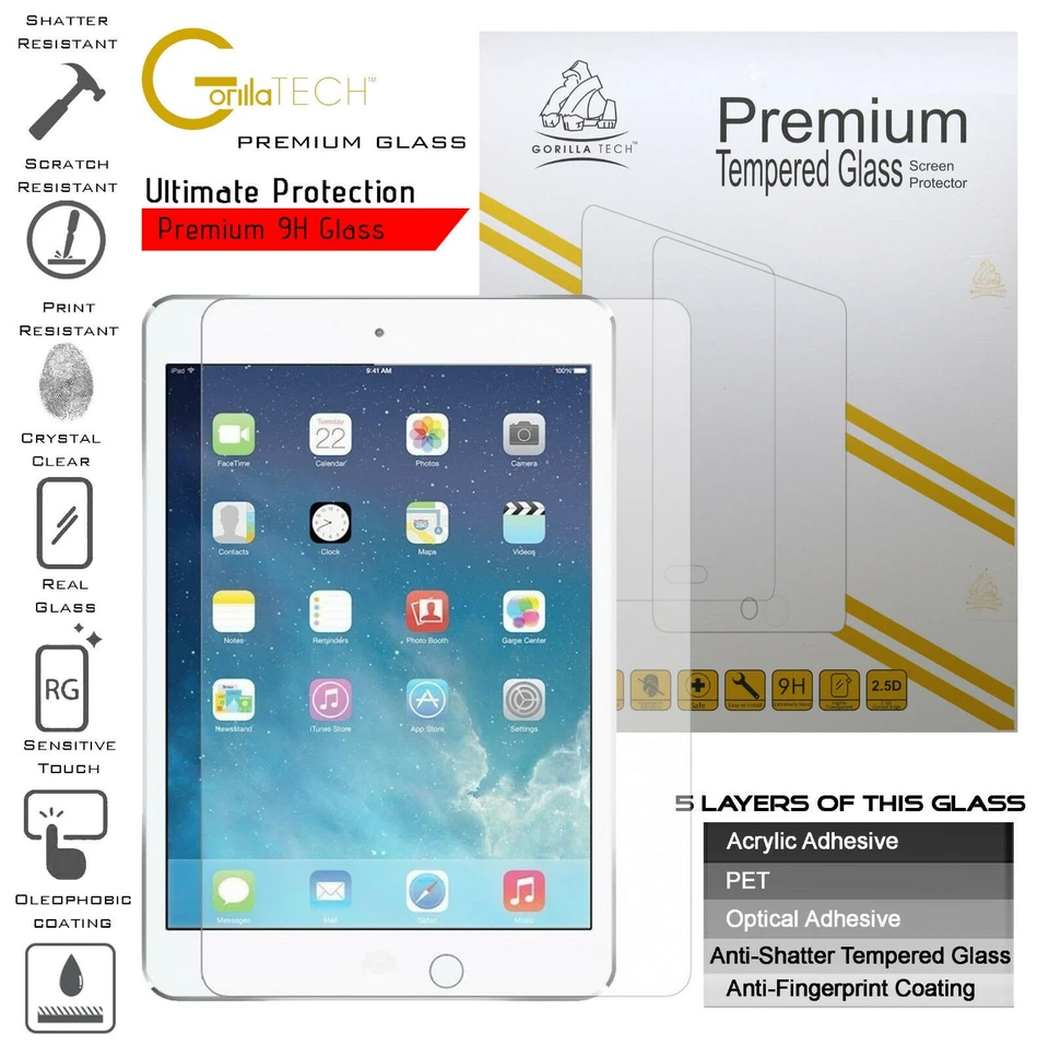 Tempered Glass Screen Protector Shield Guard Gorilla For Apple iPad 4 iPad 3 & 2 - Image 1 of 4